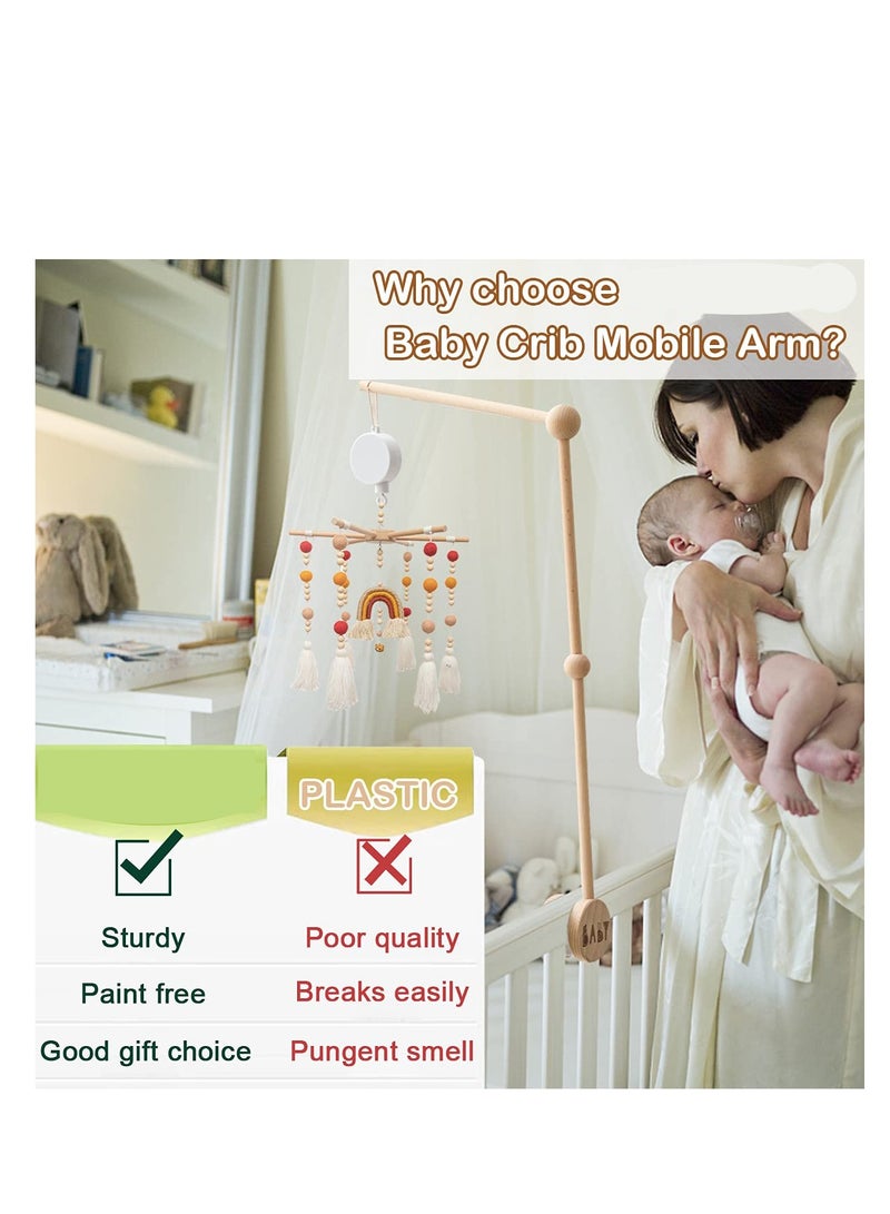 Excefore Baby Mobile Holder Arm with Rotating Music Box, 30 inch Beech Hangers, Strong Anti Slip Attachment, Suitable for Baby Girls Boys Nursery Decor - Image 5