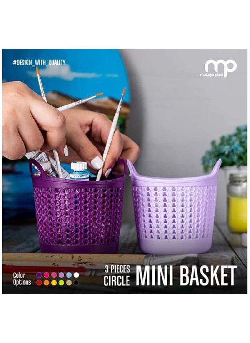 Mazaya Plastic Storage Organizer Basket  - Small Size  - 3 Pcs  - Image 1