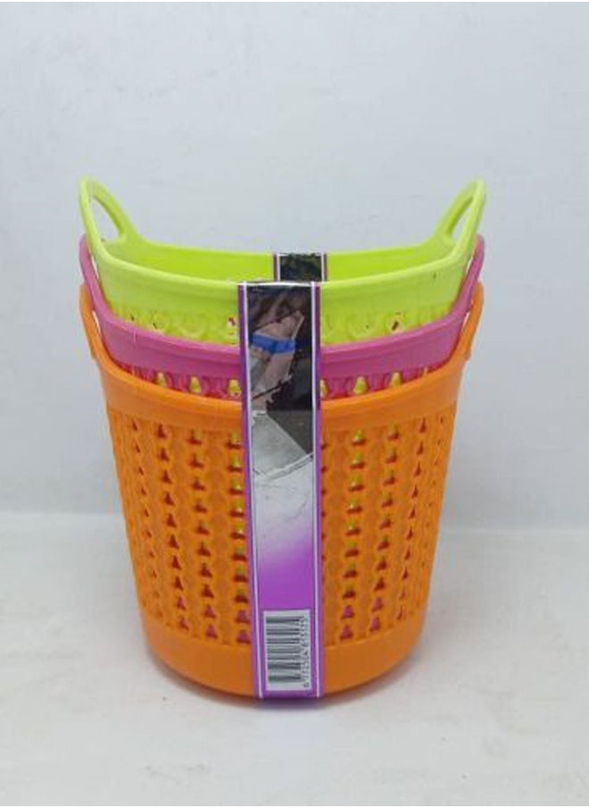 Mazaya Plastic Storage Organizer Basket  - Small Size  - 3 Pcs  - Image 5