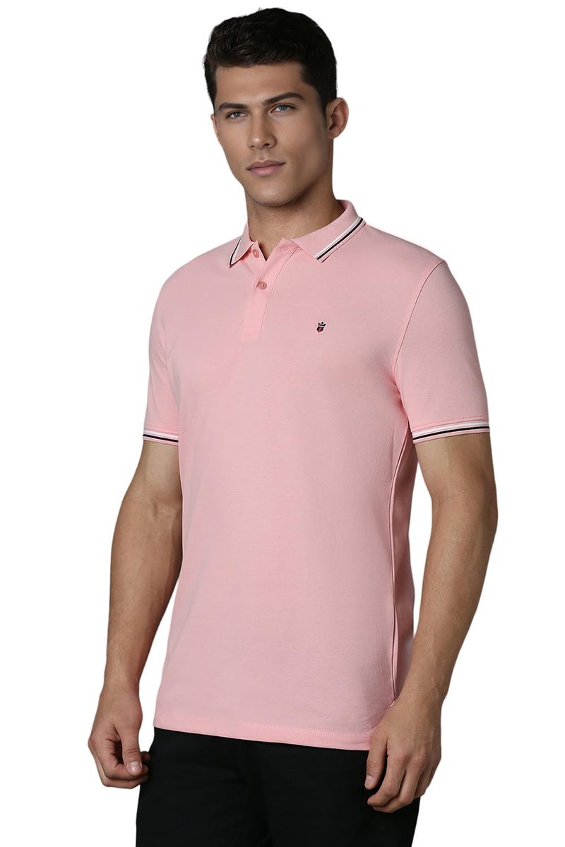 LOUIS PHILIPPE قميص قطني صلب ضيق من لويس فيليب للرجال (Lykpcslp265328_Pink) - Image 2