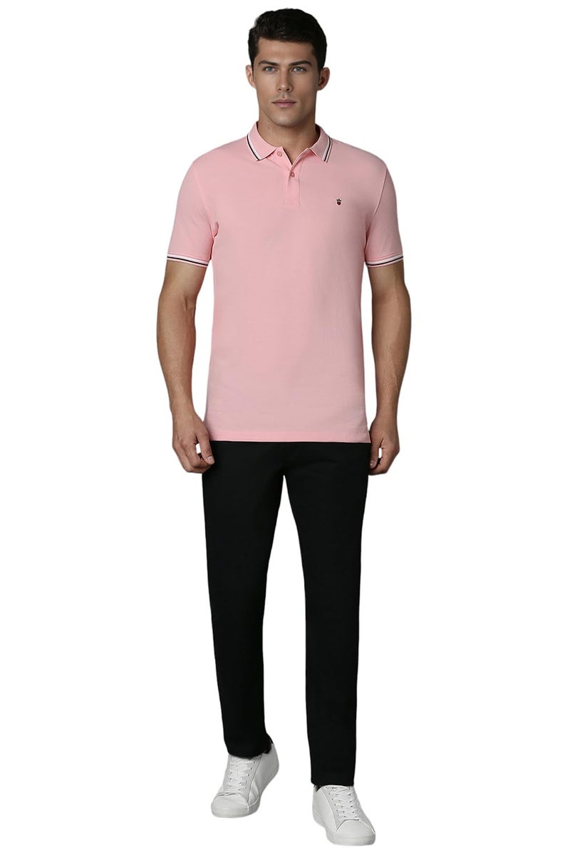 LOUIS PHILIPPE قميص قطني صلب ضيق من لويس فيليب للرجال (Lykpcslp265328_Pink) - Image 5