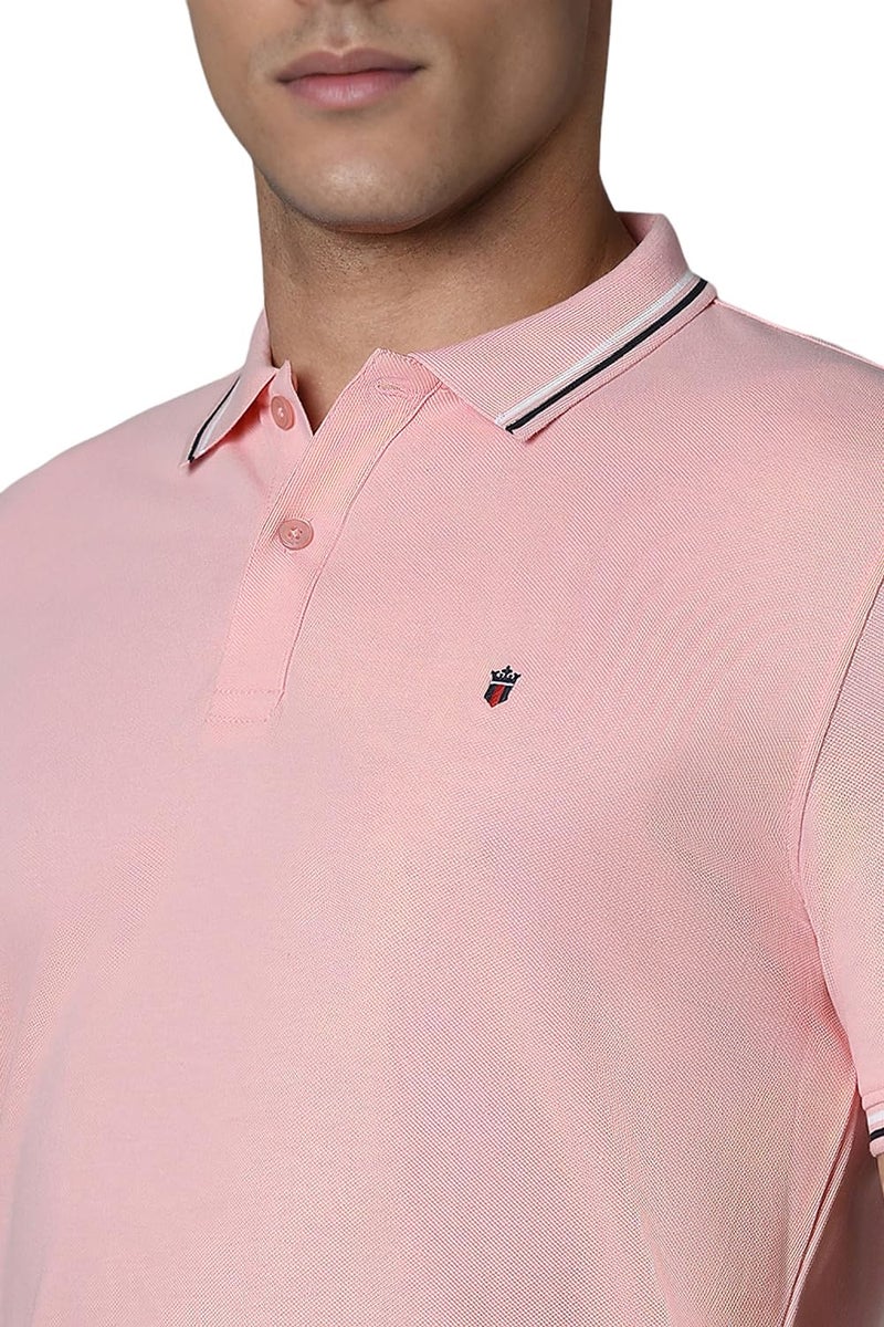 LOUIS PHILIPPE قميص قطني صلب ضيق من لويس فيليب للرجال (Lykpcslp265328_Pink) - Image 4
