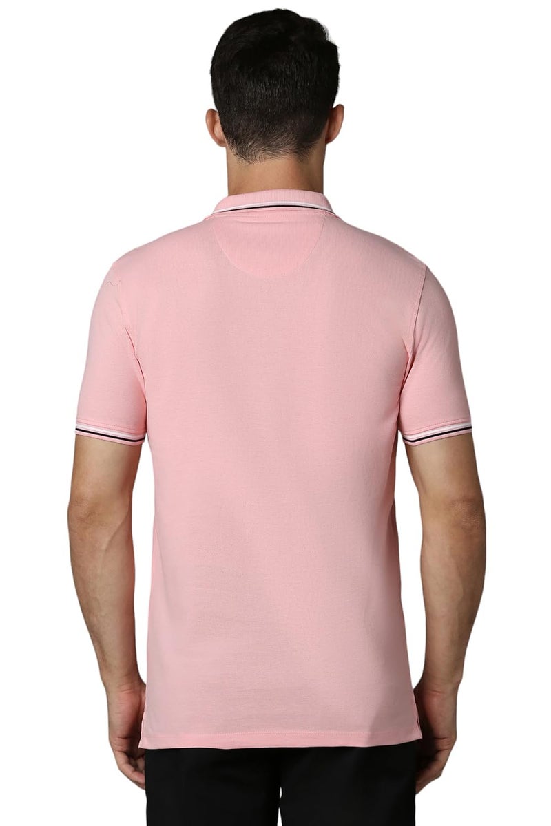 LOUIS PHILIPPE قميص قطني صلب ضيق من لويس فيليب للرجال (Lykpcslp265328_Pink) - Image 3