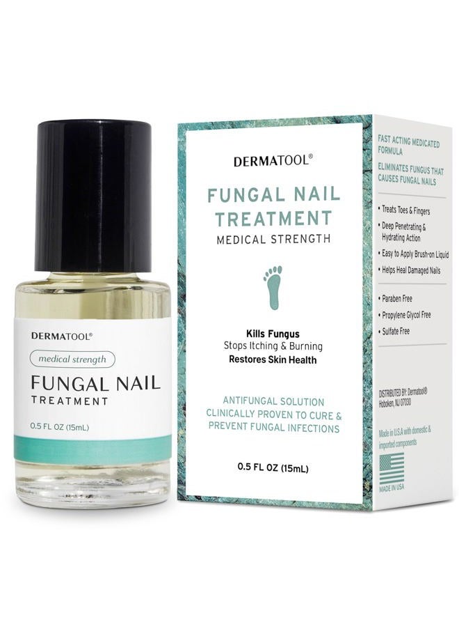 DERMATOOL علاج فطريات الأظافر - محلول مضاد للفطريات بقوة إضافية وعلاج فطريات الأظافر للقدمين - يصلح الأظافر المتضررة من الفطريات، الصفراء، السميكة، والمشوهة - علاجات فطريات الأظافر للقدمين والأصابع - Image 1