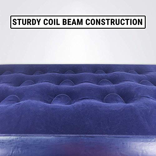Whitecloud TRANSFORMING HOMES Polyvinyl Chloride (PVC) Flocked Pvc Air Bed King Size Navy Blue (185X76X22 Cm) 67000, Single - Image 5