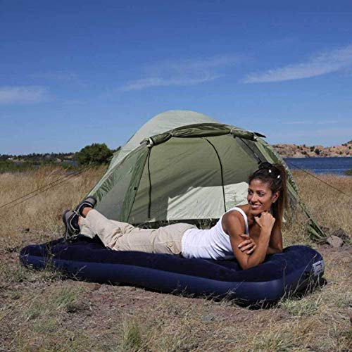 Whitecloud TRANSFORMING HOMES Polyvinyl Chloride (PVC) Flocked Pvc Air Bed King Size Navy Blue (185X76X22 Cm) 67000, Single - Image 3