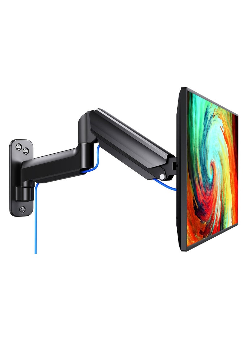 XiuWoo Monitor Wall Mount for Max 32 inch Screen, Alloy Steel Holds up to 19.8 lbs, Gas Spring Monitor Arm Wall Mount, Full Adjustable Tilt Swivel Rotate, VESA 75/100mm  - Image 1