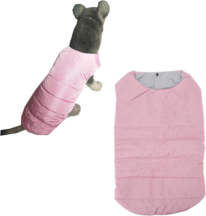 Dog Winter Coat Large 3XL, Double Sided Wearable, Warm Pink Jacket for Autumn and Winter - Soft Polyester Fiber, Easy Wear Button Design, Ideal for Outdoor Activities (5XL) - Image 2