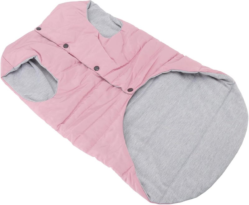 Dog Winter Coat Large 3XL, Double Sided Wearable, Warm Pink Jacket for Autumn and Winter - Soft Polyester Fiber, Easy Wear Button Design, Ideal for Outdoor Activities (5XL) - Image 4