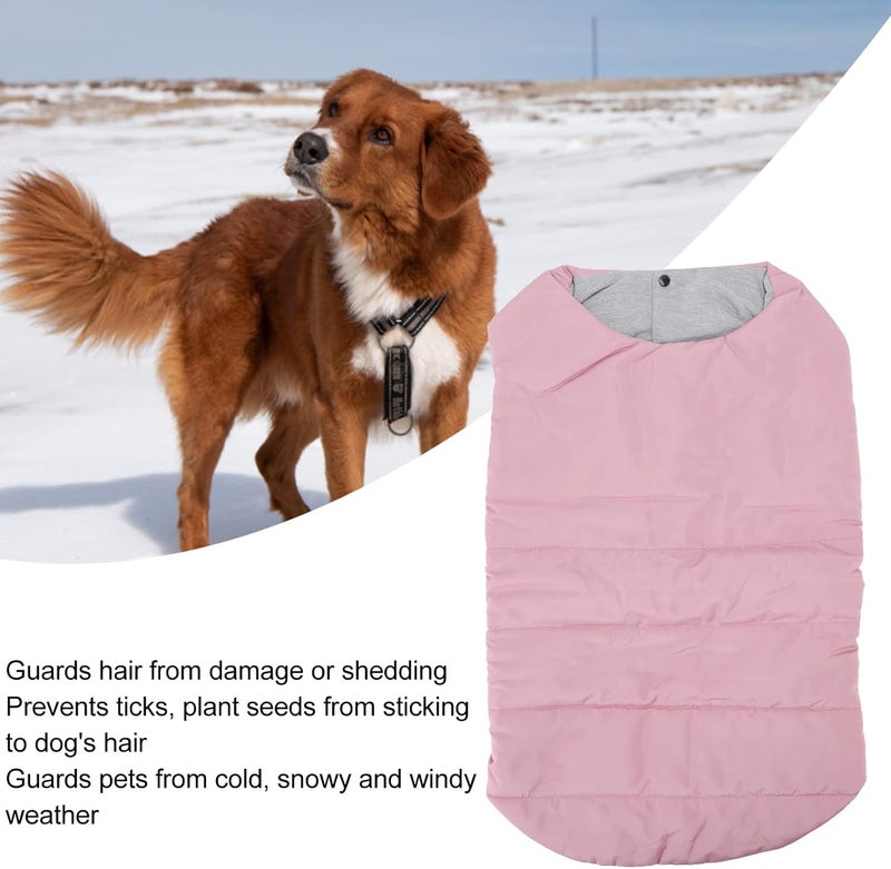 Dog Winter Coat Large 3XL, Double Sided Wearable, Warm Pink Jacket for Autumn and Winter - Soft Polyester Fiber, Easy Wear Button Design, Ideal for Outdoor Activities (5XL) - Image 3