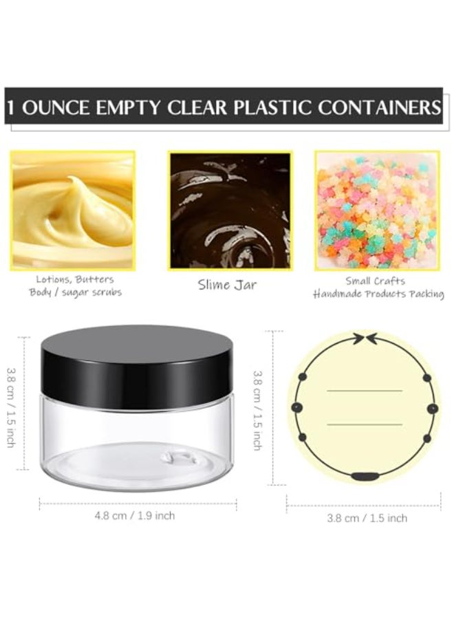 TUZAZO 1 Oz Plastic Container Jars with Lids BPA Free Empty Round Clear Cosmetic Containers Plastic Slime Jars for Lotion Cream Ointments Samples Makeup Travel Storage 12 Pack - Image 4