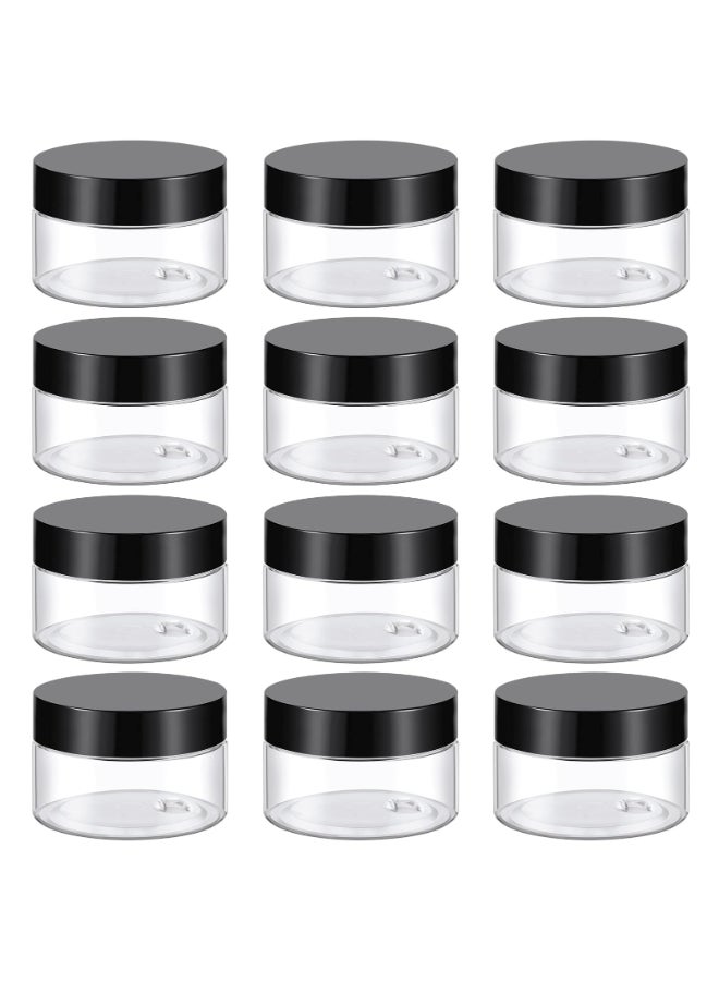 TUZAZO 1 Oz Plastic Container Jars with Lids BPA Free Empty Round Clear Cosmetic Containers Plastic Slime Jars for Lotion Cream Ointments Samples Makeup Travel Storage 12 Pack - Image 3