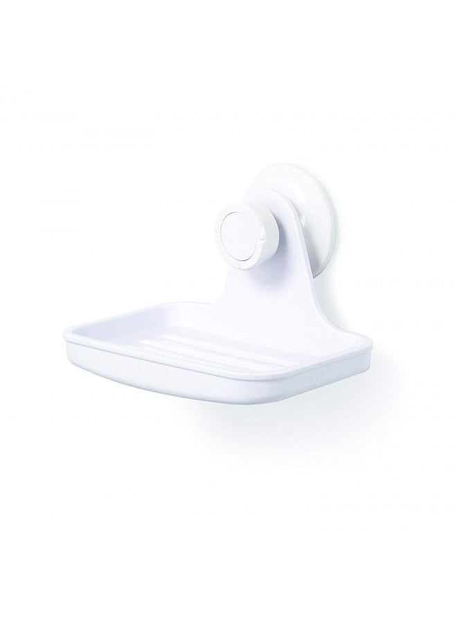 Umbra Flex Soap Dish with Patented Gel-Lock Technology Suction Cup, White