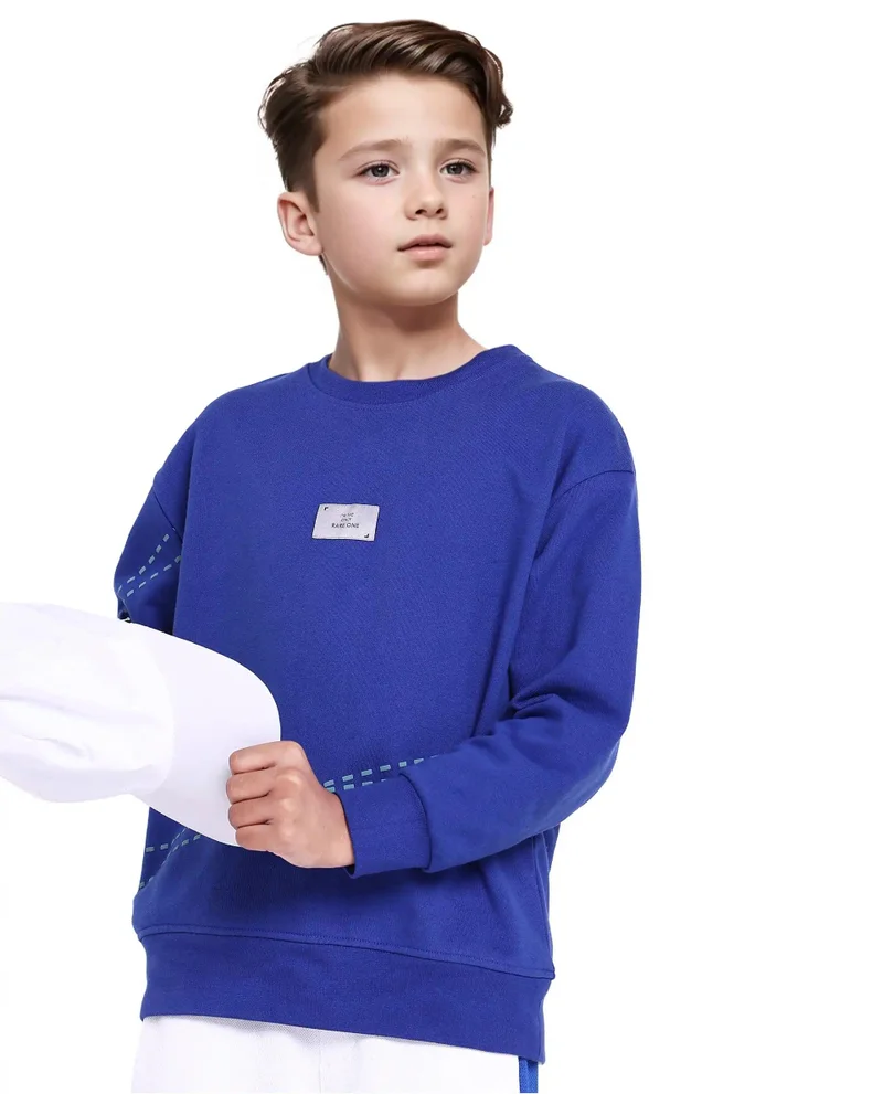 رير ونز Rare Ones Kids Kole Blue Cotton Poly Full Sleeve Hd Print Sweatshirt