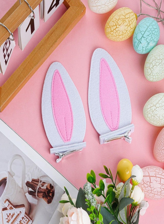 Sucrain 4PCS White Bunny Ears Hair Clips for Women Easter Halloween Costume Accessories Supplies - Image 5
