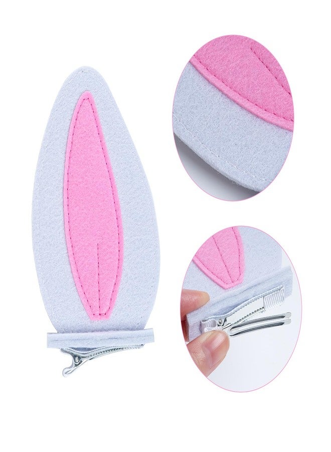Sucrain 4PCS White Bunny Ears Hair Clips for Women Easter Halloween Costume Accessories Supplies - Image 3