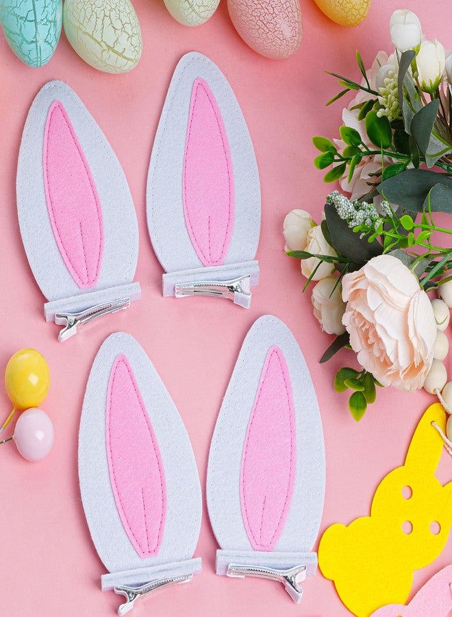 Sucrain 4PCS White Bunny Ears Hair Clips for Women Easter Halloween Costume Accessories Supplies - Image 4