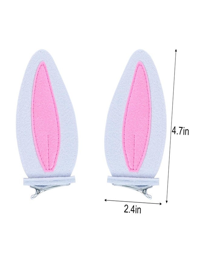 Sucrain 4PCS White Bunny Ears Hair Clips for Women Easter Halloween Costume Accessories Supplies - Image 2