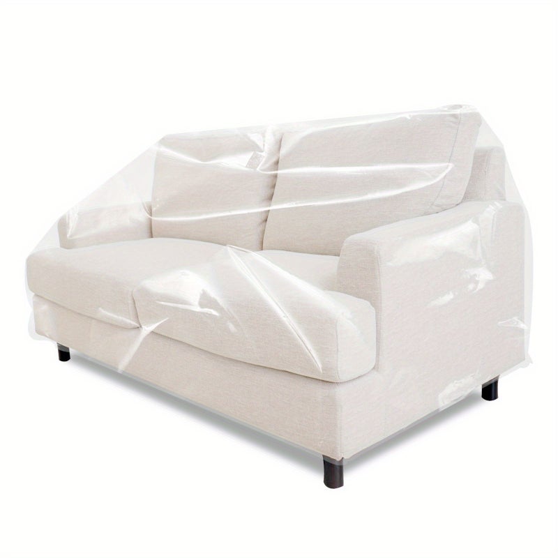 Transparent Sofa Covers PE Double Seat Easy Install Detachable Flexible Safe - Image 4