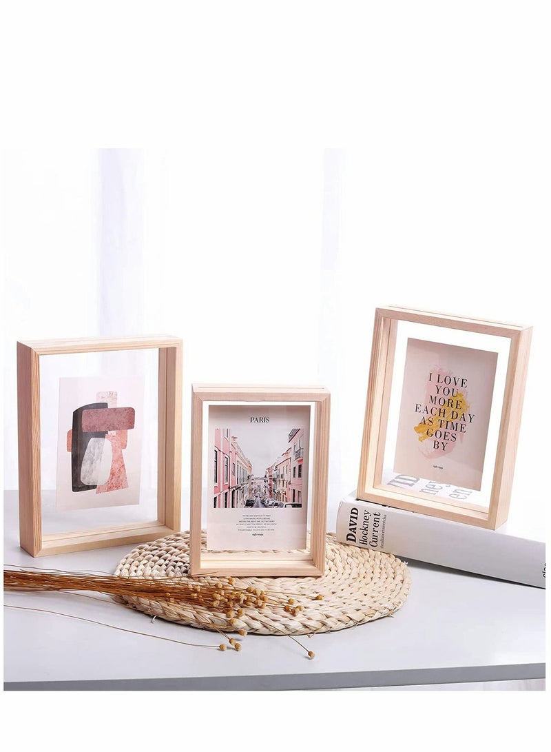 SYOSI إطارات صور بحجم 4.5x6.5 إنش، إطارات صور خشبية بكميات كبيرة، عينة نباتية مضغوطة مزدوجة الجوانب للعرض على الطاولة، عبوتين - Image 3