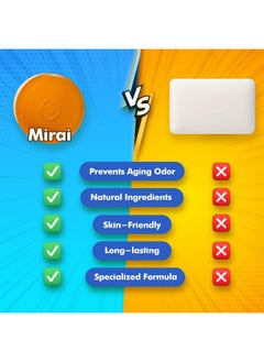 Mirai Persimmon Soap Bar 100G Japanese Body Odor & Deodorizing Soap Purifying Chemicalfree For Men & Women  - Image 2