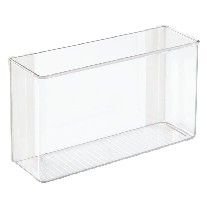 mDesign Plastic Adhesive Mount Storage Organizer Container for Kitchen or Pantry Wall Organization - Space Saving Holder for Sandwich Bags, Foil - 11" Wide - Ligne Collection - Clear - Image 4