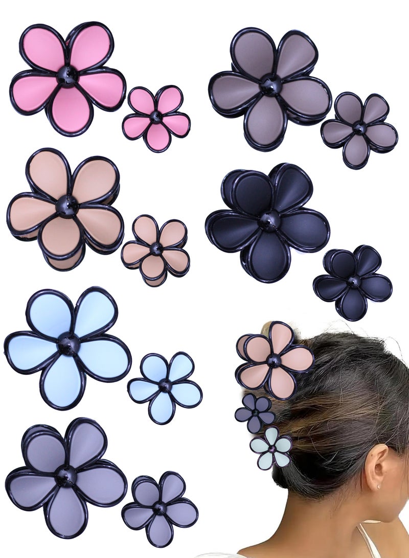 Lelet 12 Pack Flower Hair Clips for Women & Girls, Large & Mini Flower Claw Clips for Thick & Thin Hair, Strong Hold Non-slip Claw Clips, Cute Beach & Holiday Hair Accessories - Image 1