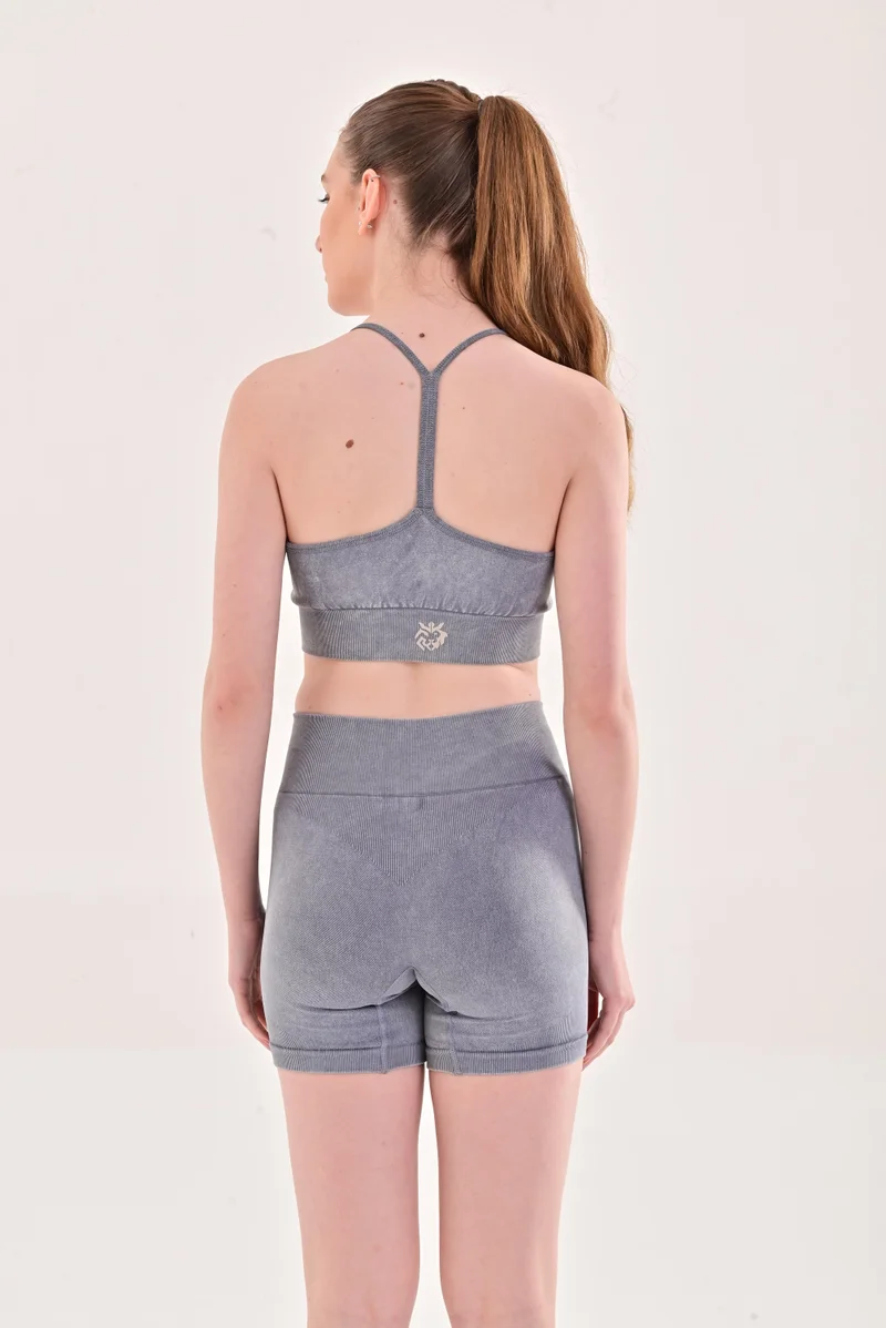 Esso5  Stonewash Racerback Sports Bra for Women | Best Price UAE