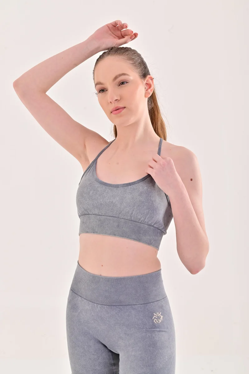 Esso5  Stonewash Racerback Sports Bra for Women | Best Price UAE