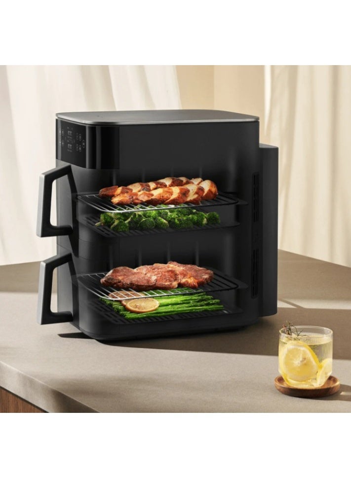 Xiaomi Smart Double Stack Air Fryer 12L – Large Capacity Dual-Basket Air Fryer, 2800W High-Power Rapid 360° Hot Air Cooking, 14 Preset Modes, HD Touch Display, App & Schedule 12 L 2800 W MAF-DS1201 black - Image 4