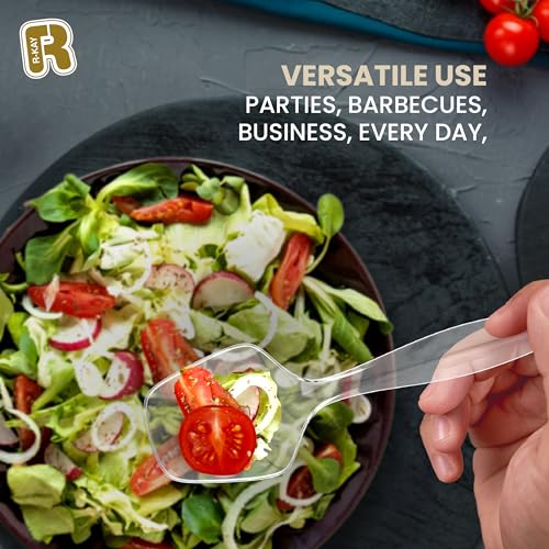 R-kay 12 Pack Plastic Serving Spoons For Buffet - Clear Plastic Serving Utensils For Hot And Cold Food - Heavy Duty Disposable Serving Utensils For Parties, Holidays And Gatherings (8.5 Inch, 12, Count) - Image 3