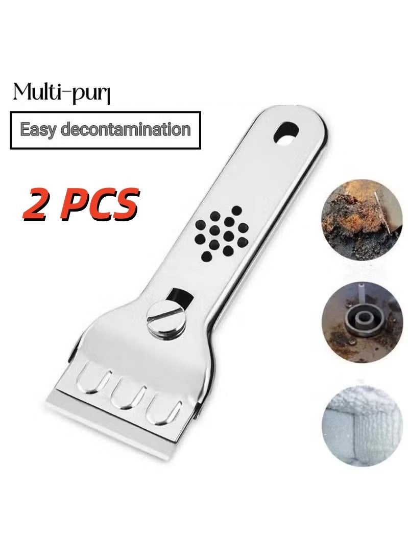 2Pcs Cleaning Scraper, Multipurpose Scraper With Blade, Paint Scraper, Oil Dirt Cleaner, Kitchen Cleaner For Ceramic Induction Cooktops, Cleaning Tool,Ready For School, Apartment Essentials - Image 1
