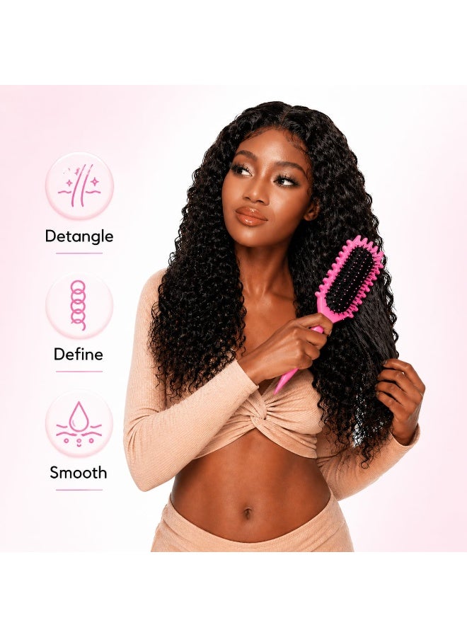 Jagravo Curl Defining Hair Brush – Detangling Styling Brush for Bounce & Volume, Flexible Nylon Bristles, Anti-Breakage Comb (1 Pc) - Image 2