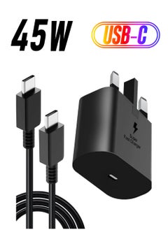 45W USB/Type C Super Fast Charging PD Charger with 1 m Cable Black, for A53 A15 A54, S25 S24 S23 S22 S21 S20 Ultra, S24+ S23+ S22+ S21+, Fold, Flip, Type C Power Adapter - pzsku/Z8454C2B031FE8C1973A2Z/45/_/1738267190/83939557-e98b-44bb-8015-ff37d8eb632a