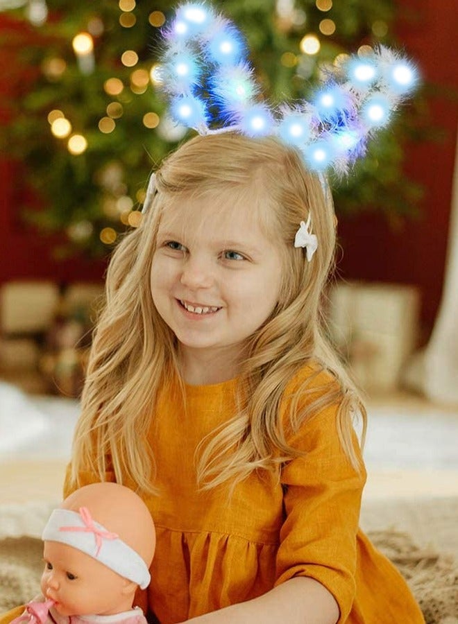 GROIC Light Up Headbands LED Rabbit Ears Glowing Headband Luminous Rabbit Ear Led Head Band Party Head Accessory for Women and Girls - Image 5