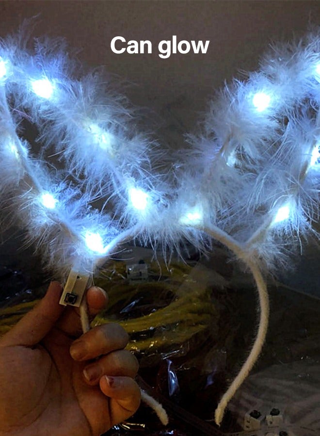 GROIC Light Up Headbands LED Rabbit Ears Glowing Headband Luminous Rabbit Ear Led Head Band Party Head Accessory for Women and Girls - Image 2
