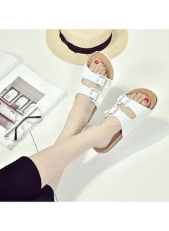 RUIZU Women's cork insole sandals, comfortable summer beach sandals with adjustable buckles  - Image 1
