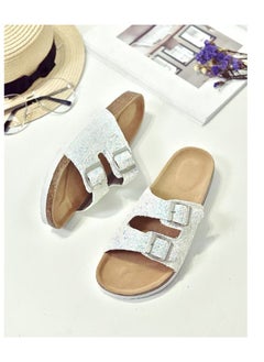 RUIZU Women's cork insole sandals, comfortable summer beach sandals with adjustable buckles  - Image 2