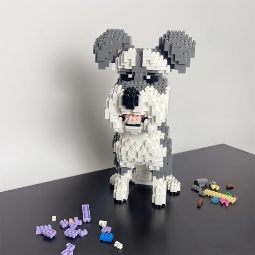 alltogetho Adorable Schnauzer Dog Building Blocks Toy Micro Mini Size Ideal for Pet Lovers and Great as Home Decor Gift - Image 5