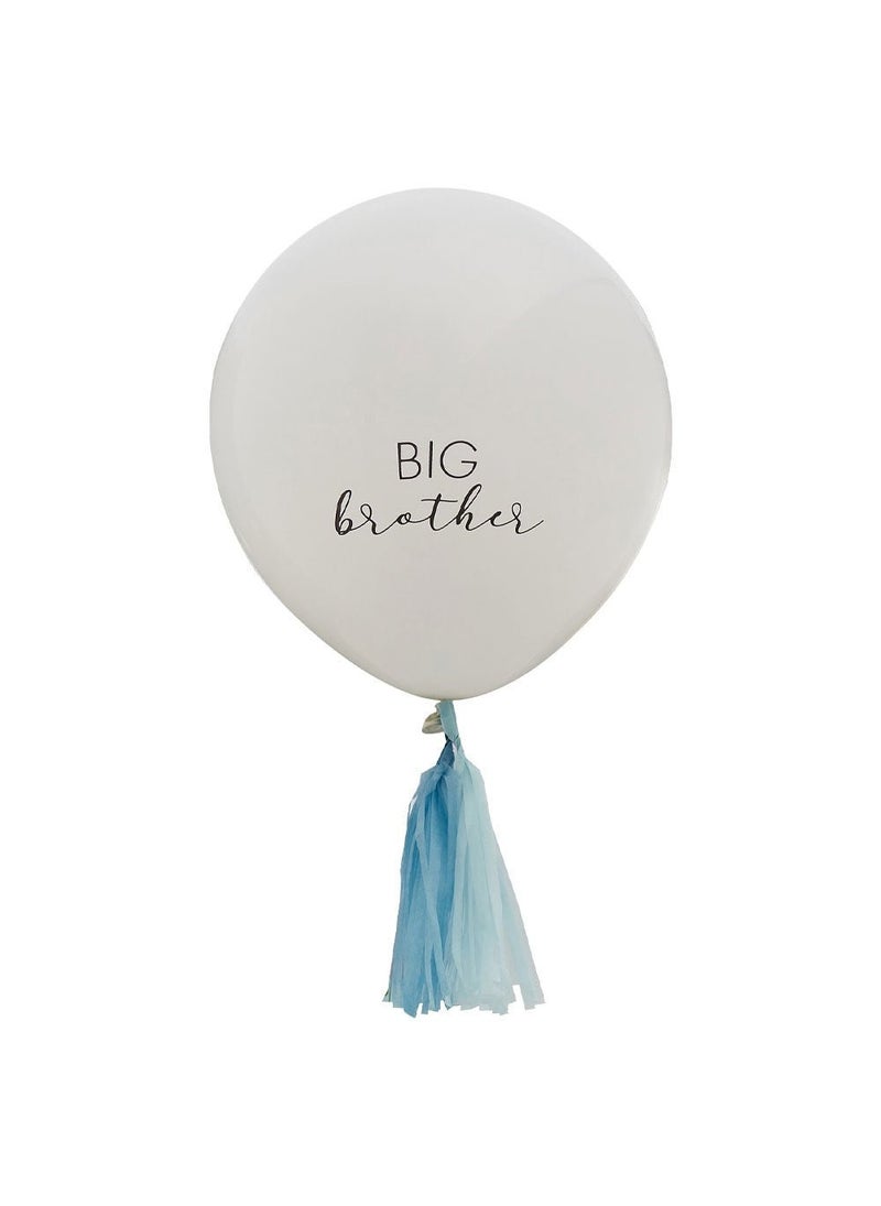 Ginger Ray Big Brother White Latex Balloon with Tassels 45cm - Image 1