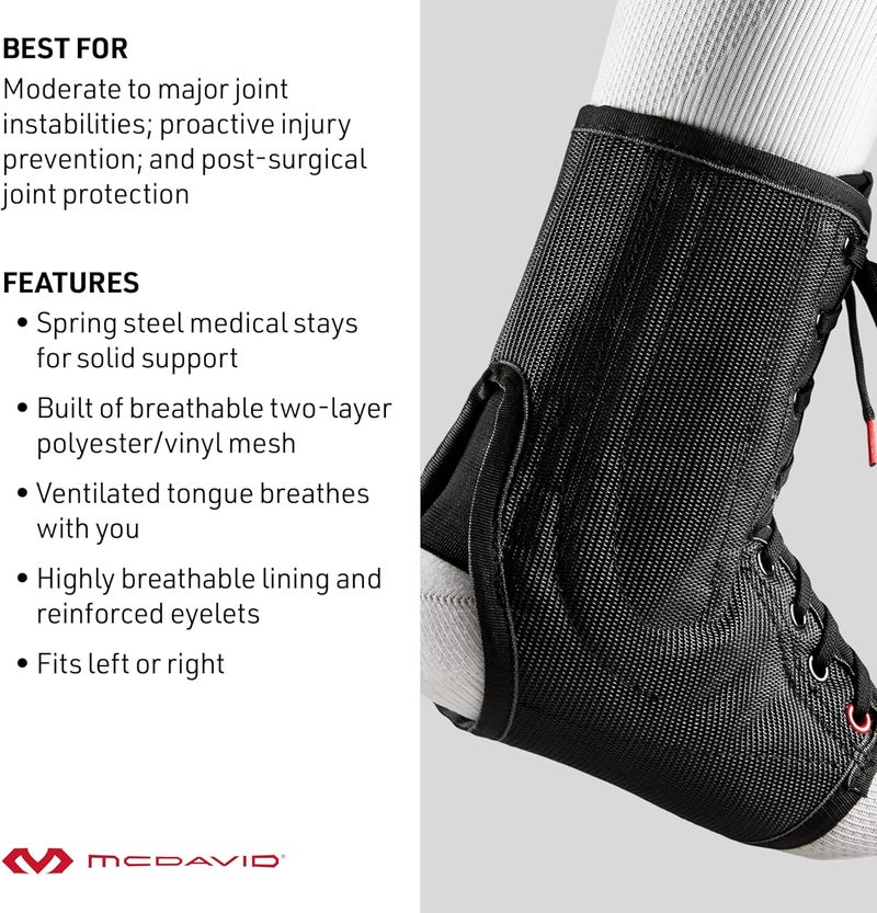 McDavid Lace-Up Ankle Brace for Ankle Support and Sprains - Ideal for Volleyball and Basketball - Unisex - Image 4