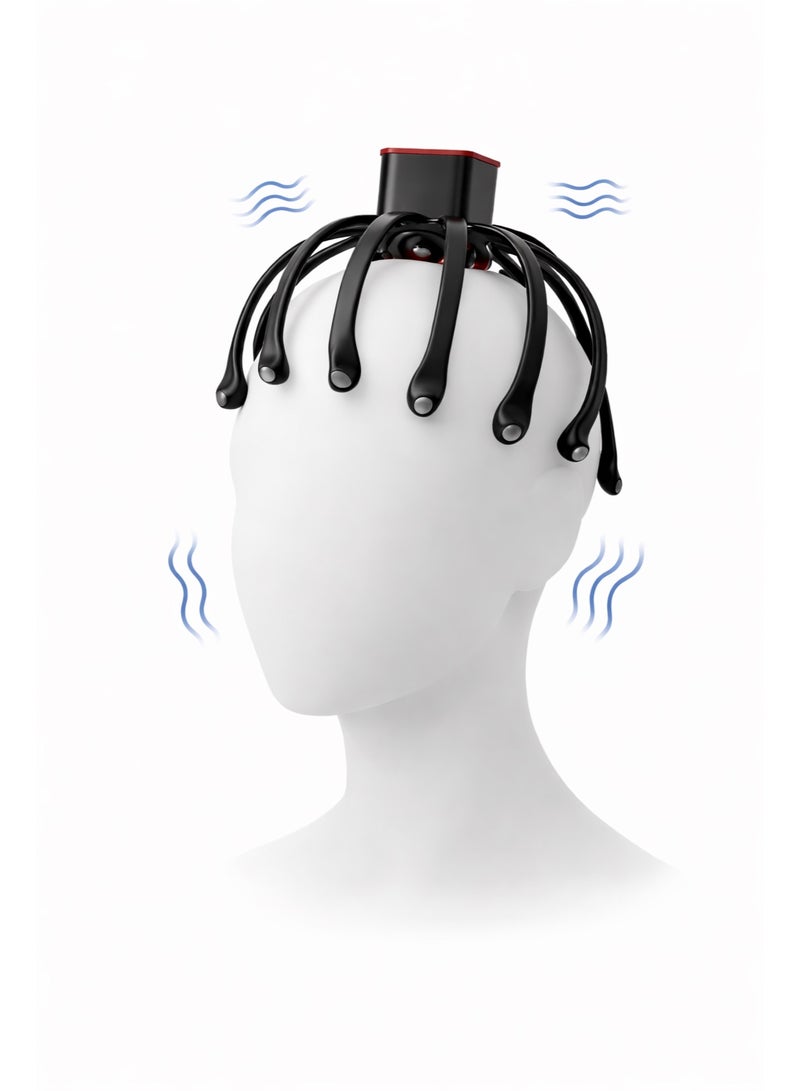 No Label Electric Head Scalp Massager – Rechargeable 3D Scalp Massage Device with Multiple Vibration Modes for Relaxation and Stress Relief - Image 1