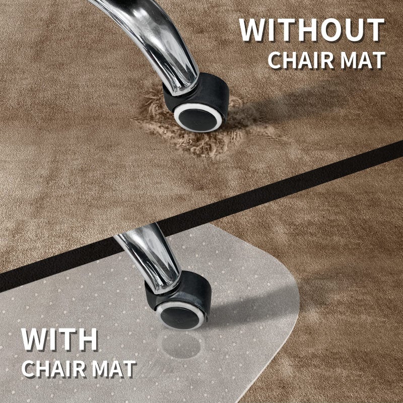 SHAREWIN Chair Mat for Carpeted Floor with Lip,47''Ã—36'' PVC Carpet Protector for Low Pile Carpets Heavy Duty Effective Grip Anti-Slip,Won't Crack,Easy to Clean for Office and Home - Image 3