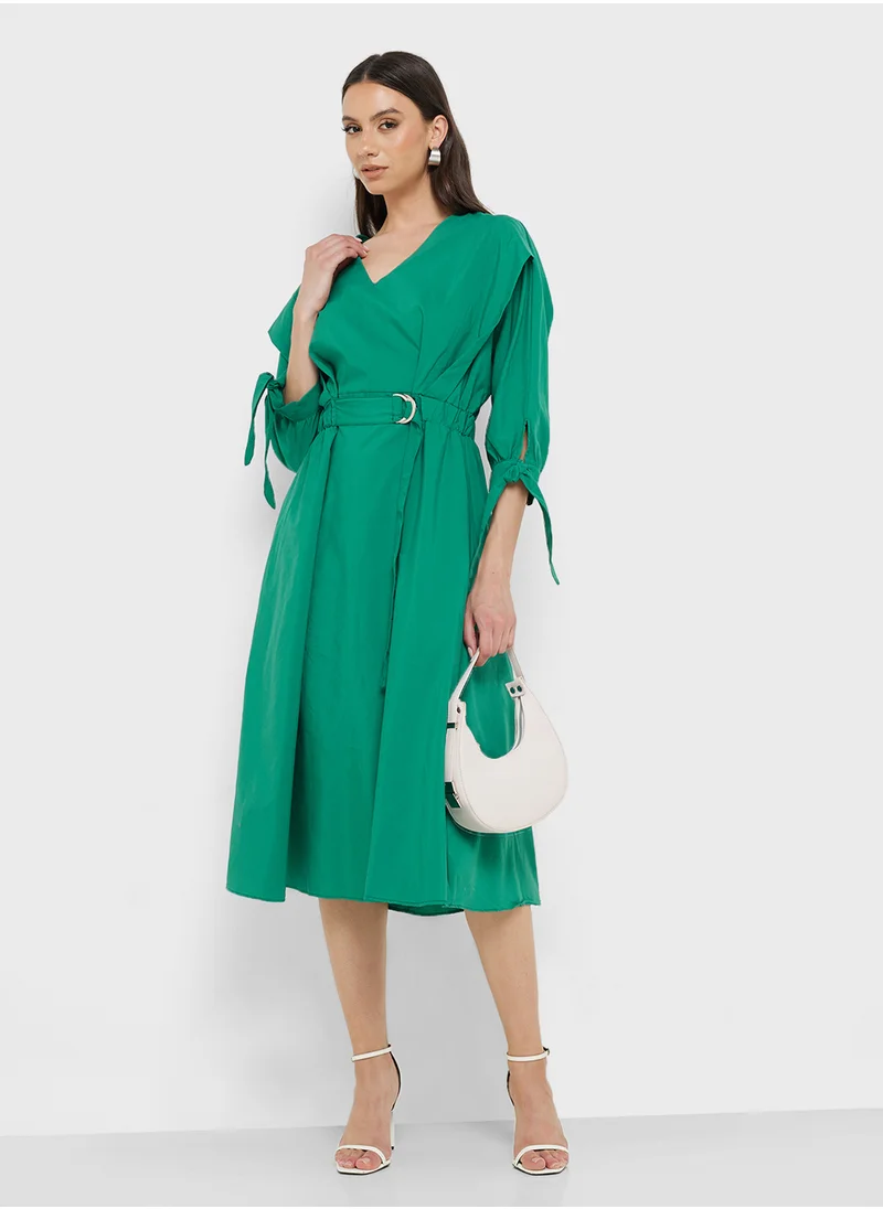 trendyol V-Neck Tie Detail Dress