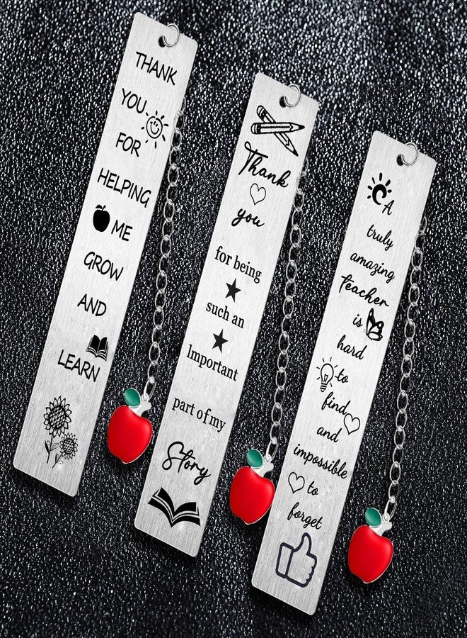 BESPMOSP 3PC Teacher Bookmark Best Teacher Gift Thank You Gift for Teacher 3PC Teacher Leaving Gifts Retirement Appreciation Gifts from Student - Image 2