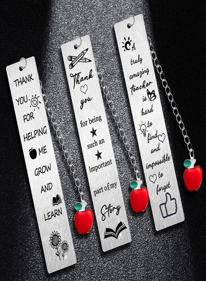 BESPMOSP 3PC Teacher Bookmark Best Teacher Gift Thank You Gift for Teacher 3PC Teacher Leaving Gifts Retirement Appreciation Gifts from Student - Image 3
