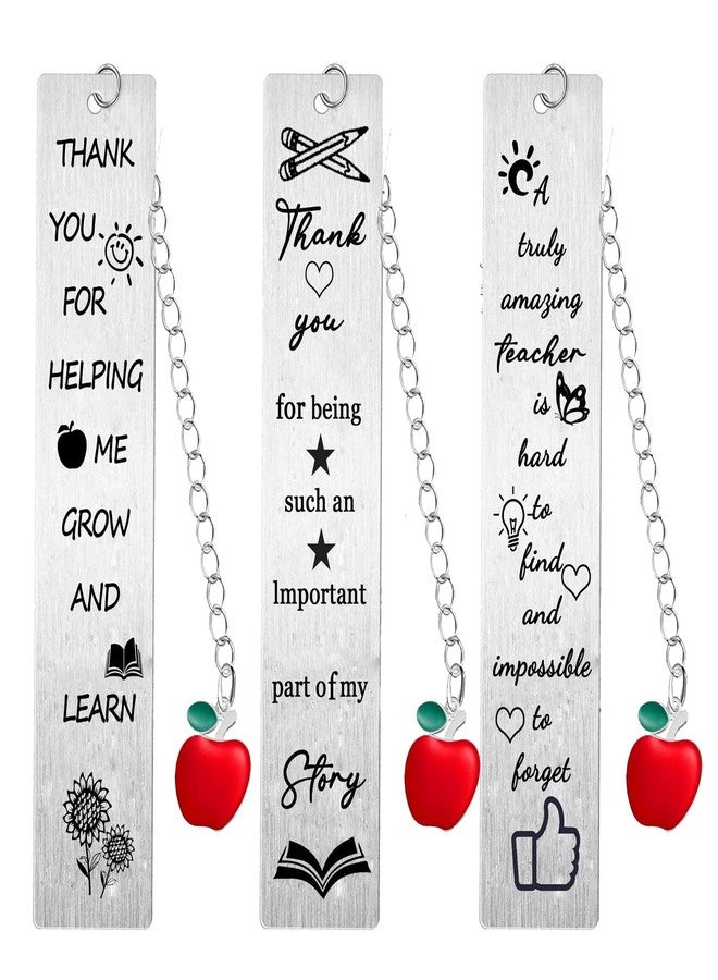 BESPMOSP 3PC Teacher Bookmark Best Teacher Gift Thank You Gift for Teacher 3PC Teacher Leaving Gifts Retirement Appreciation Gifts from Student - Image 1