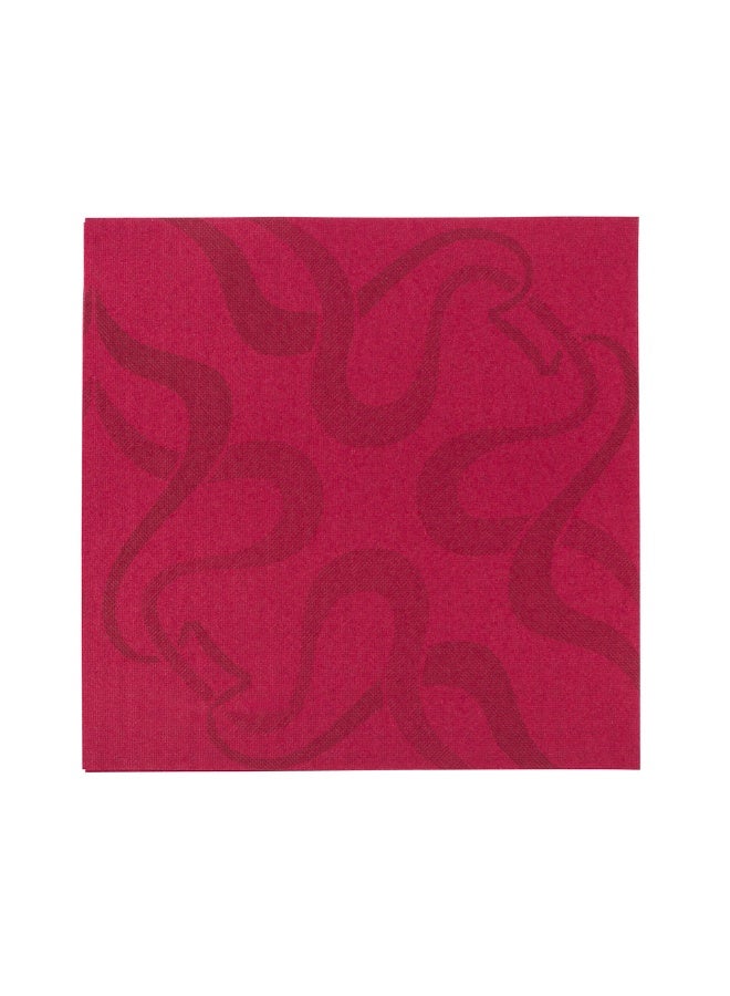 Restaurantware Luxenap 15.75 Inch Disposable Napkins, 25 Soft Linen Like Napkins - Absorbent, Air Laid, Bordeaux With Vintage Pattern Paper Cloth Like Napkins, Pre-Folded, For Dinner Party Guests - Image 1