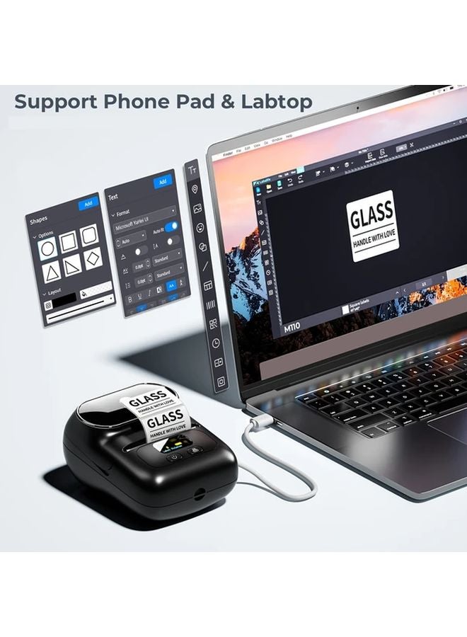 طابعة ملصقات حرارية لاسلكية صغيرة وردية محمولة مع شحن USB للمنزل والمكتب والأعمال - Image 5