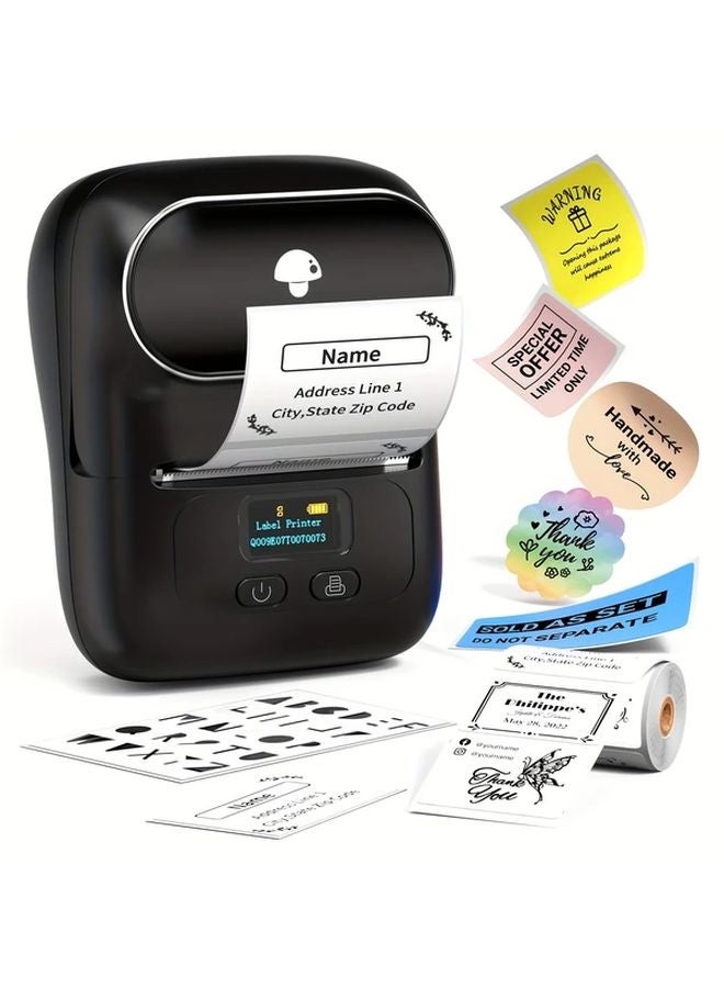 طابعة ملصقات حرارية لاسلكية صغيرة وردية محمولة مع شحن USB للمنزل والمكتب والأعمال - Image 1